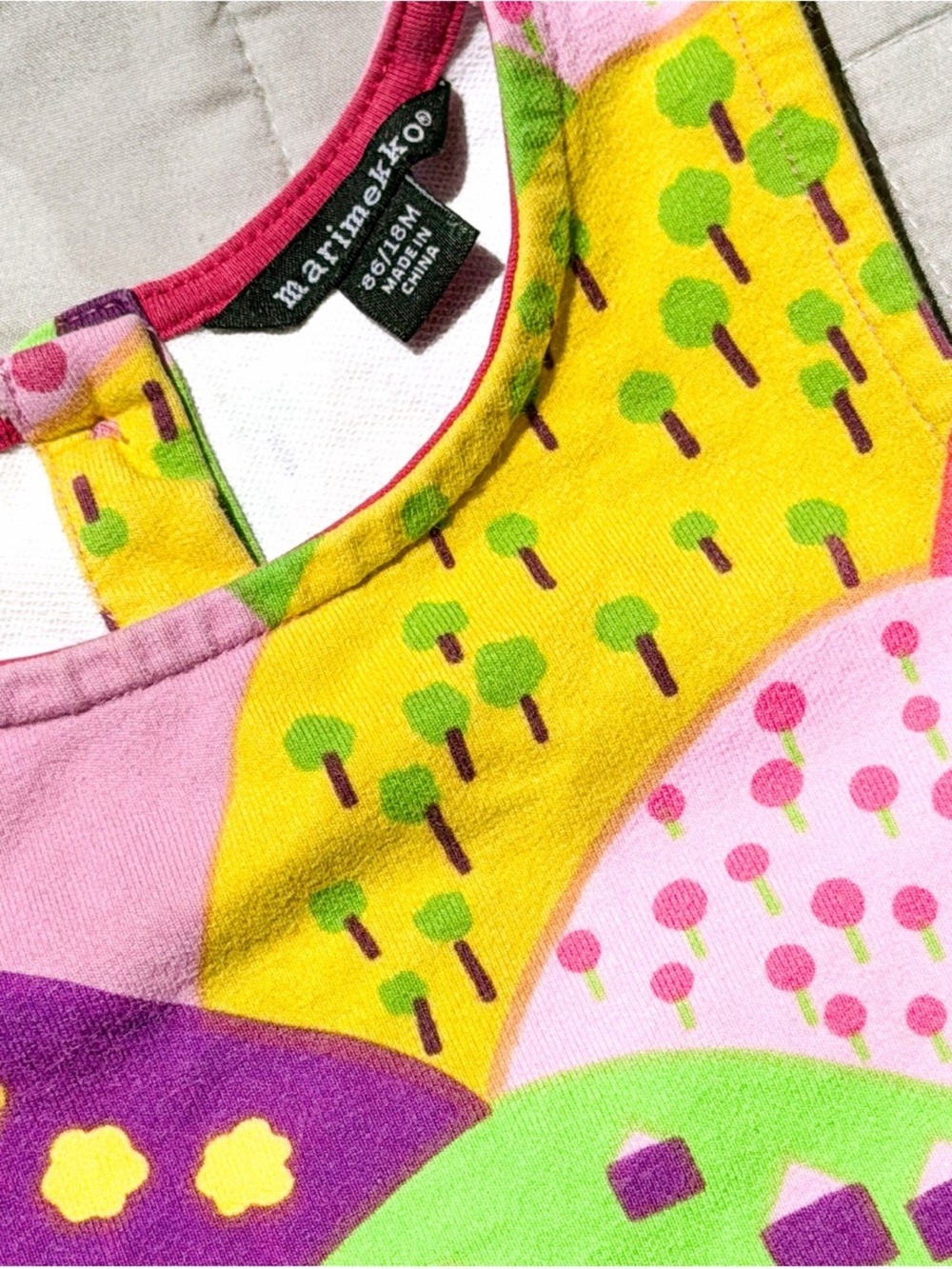 Marimekko Kummuta Hymysuu Vintage Kids Dress 86 18M 12-18M Cotton Collecter Art - Picture 3 of 6